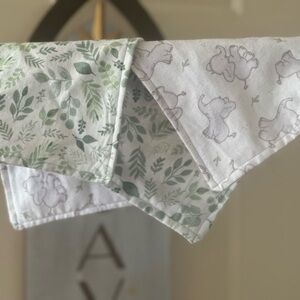 New homemade flannel baby burp clothes. Bundle of 2. Approx size 8”x14”